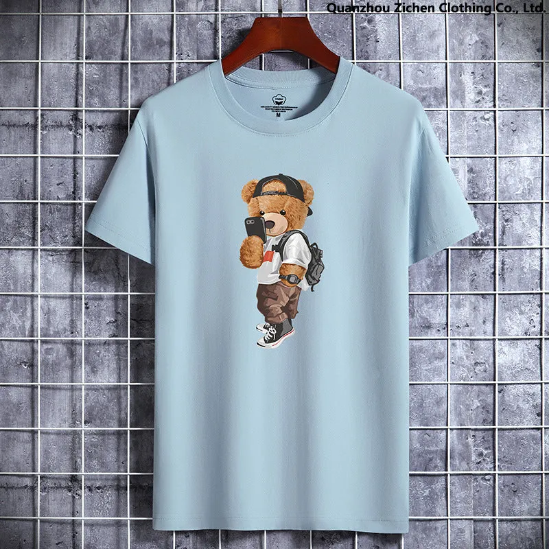 2023 Funny Bear Cotton Harajuku Tshirt For Summer