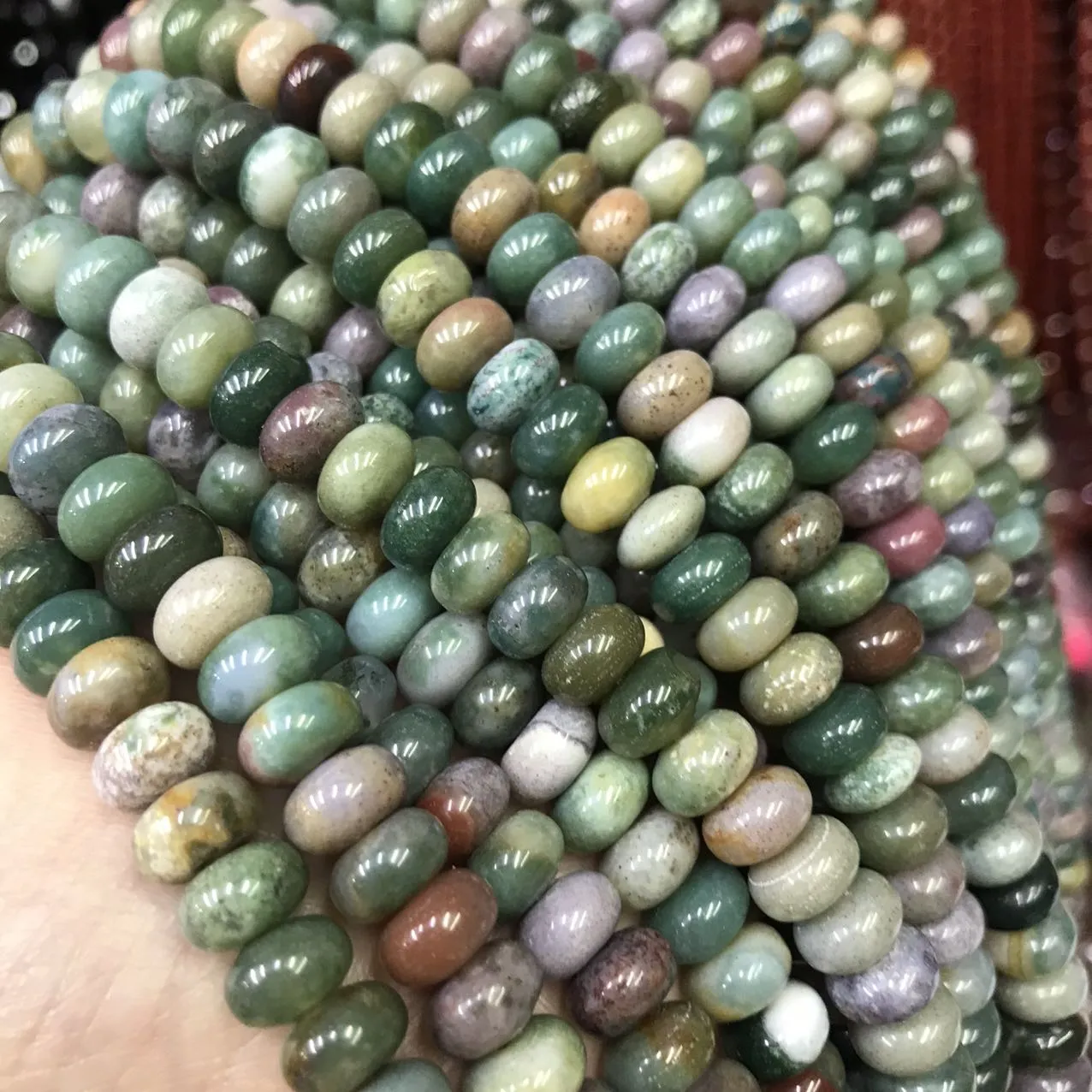 5x8mm Natural Indian Jasper Agate Rondelle Bead Strands Jewelry Findings