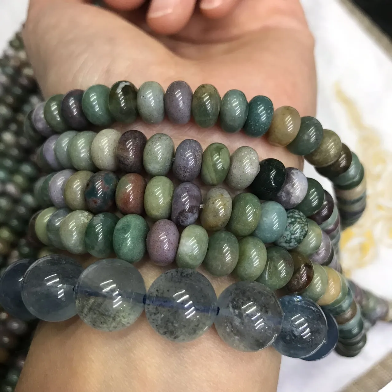 5x8mm Natural Indian Jasper Agate Rondelle Bead Strands Jewelry Findings