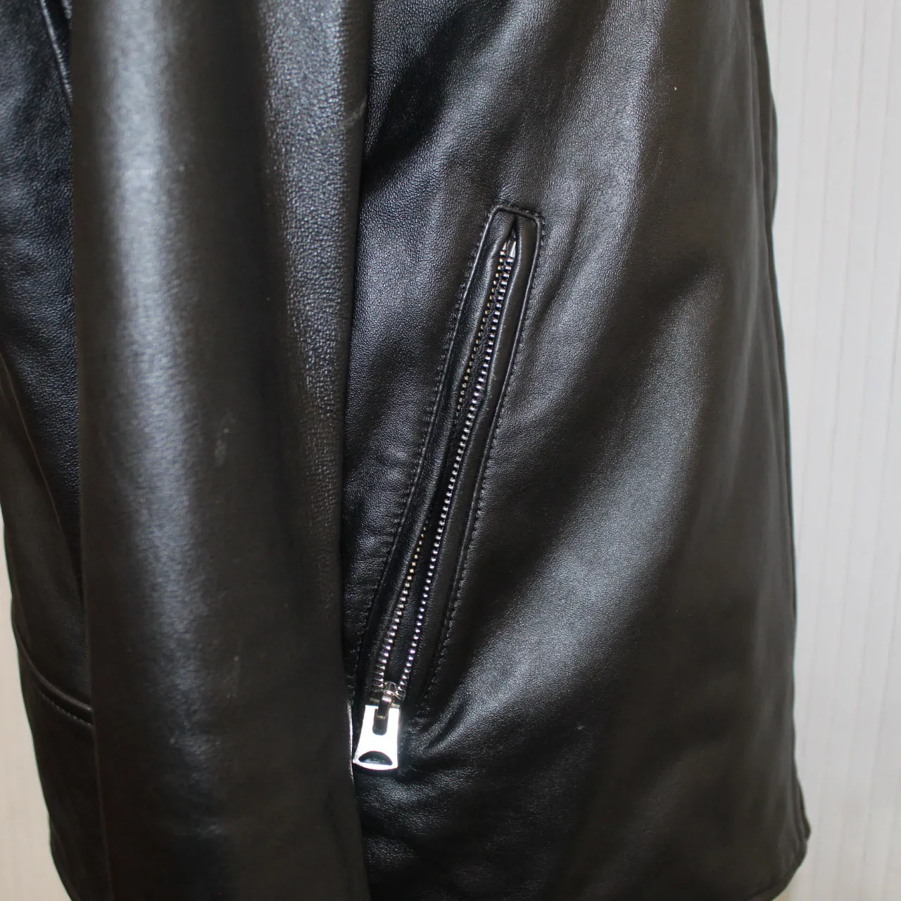 A Bathing Ape Keith Flint's Black Leather Shark Hood Jacket M