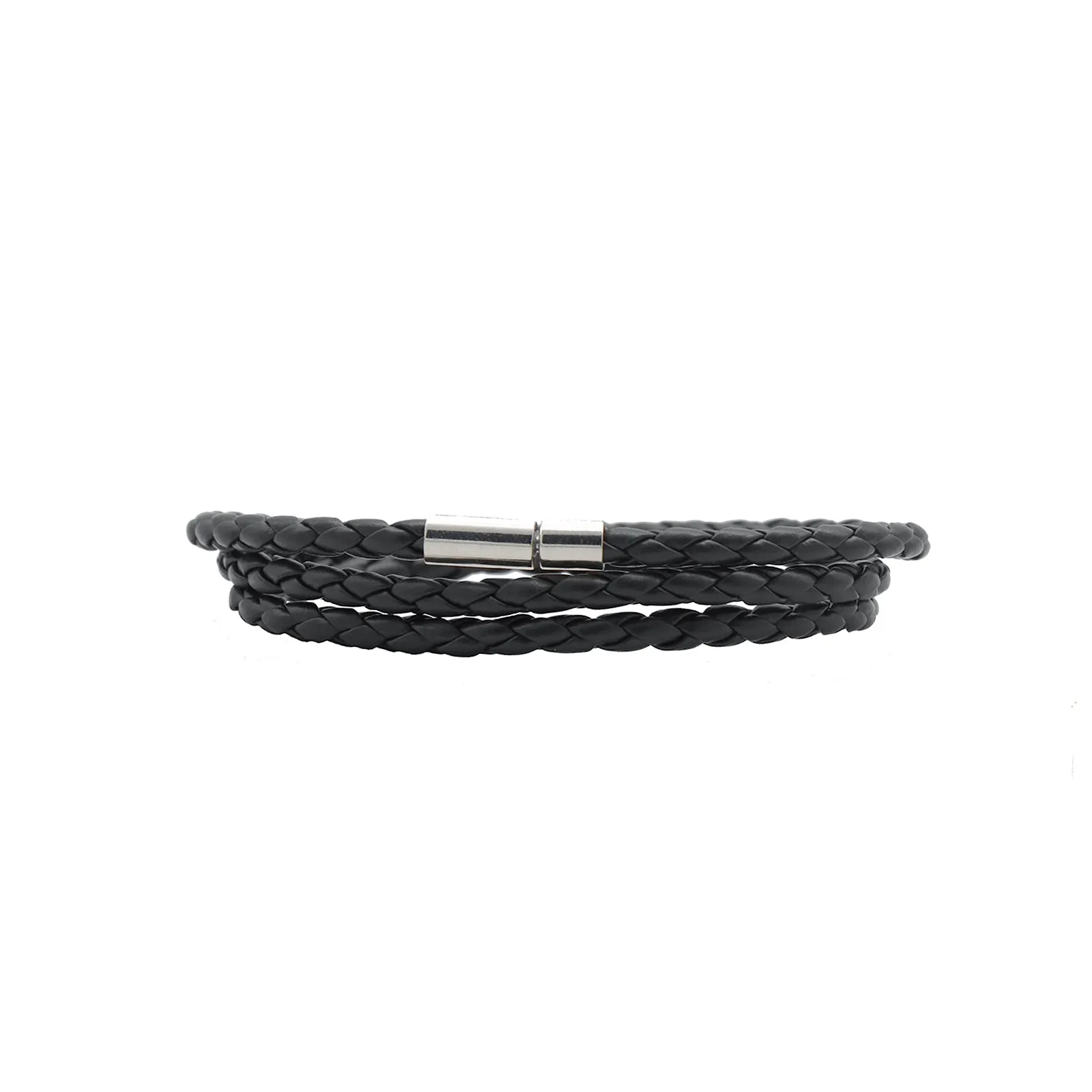 Aaron Braided Wrap Around Black Men's Bracelet