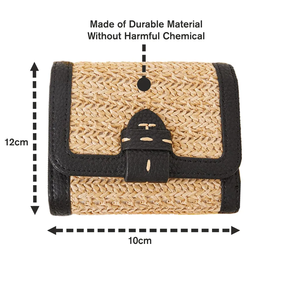 Accessorize London Black Small Raffia Purse