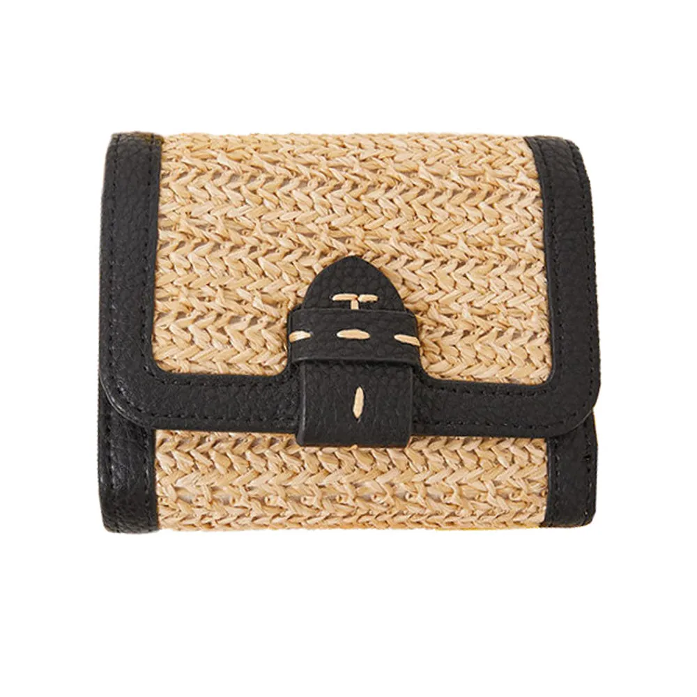 Accessorize London Black Small Raffia Purse