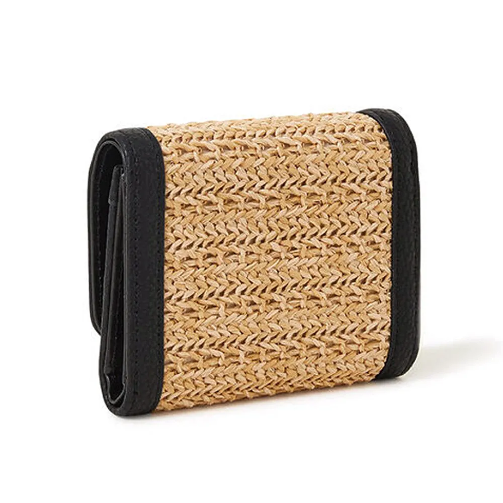 Accessorize London Black Small Raffia Purse