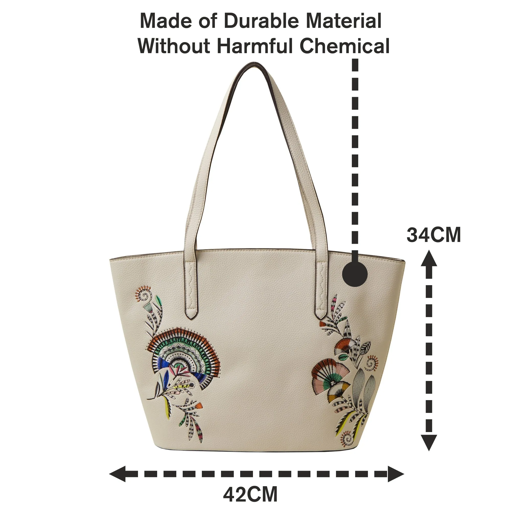 Accessorize London Women's Cream Embroidered Floral Tote