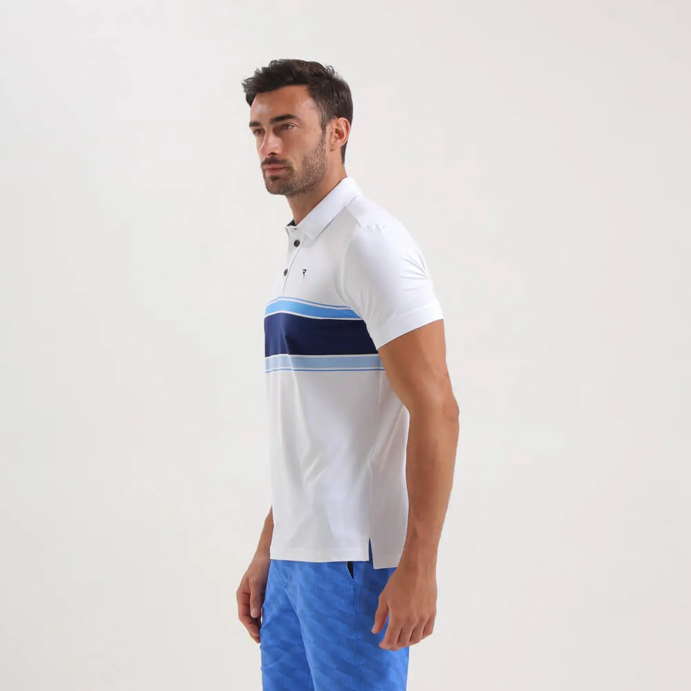 AGELONG | STRIPED SUNBLOCK® POLO | FINAL SALE