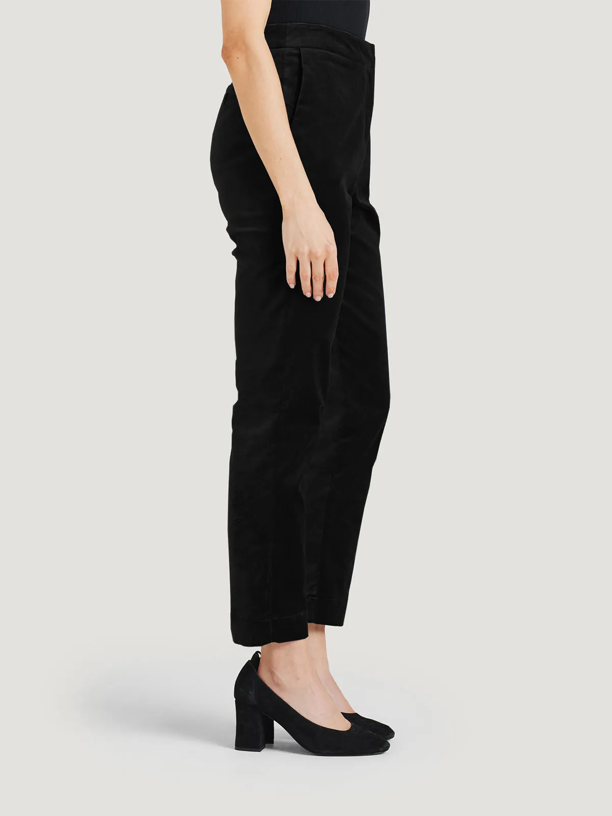 Alleegra Organic Cotton Velvet Trouser - Black