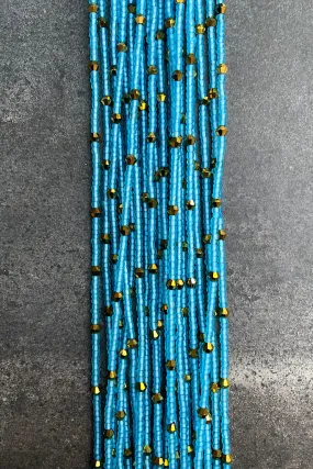 Aqua Moon Tie On Waist Beads