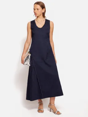 Asymmetric Textured Dress | Navy