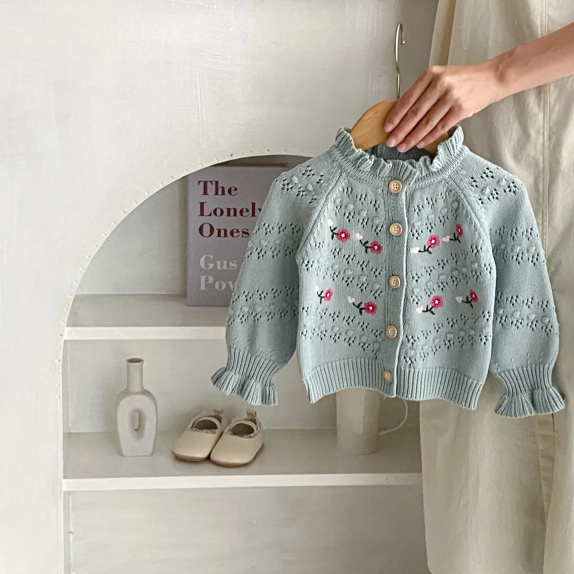 Baby Kid Girls Flower Embroidered Cardigan Wholesale 24011162