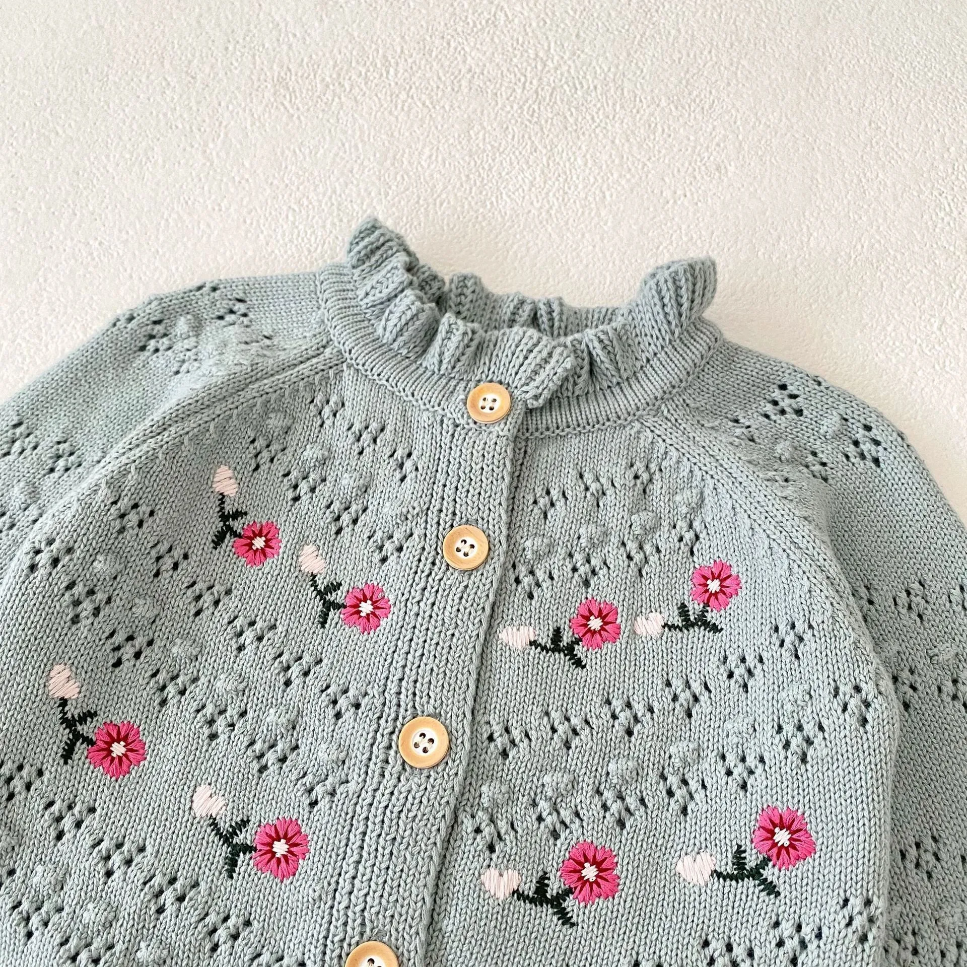 Baby Kid Girls Flower Embroidered Cardigan Wholesale 24011162