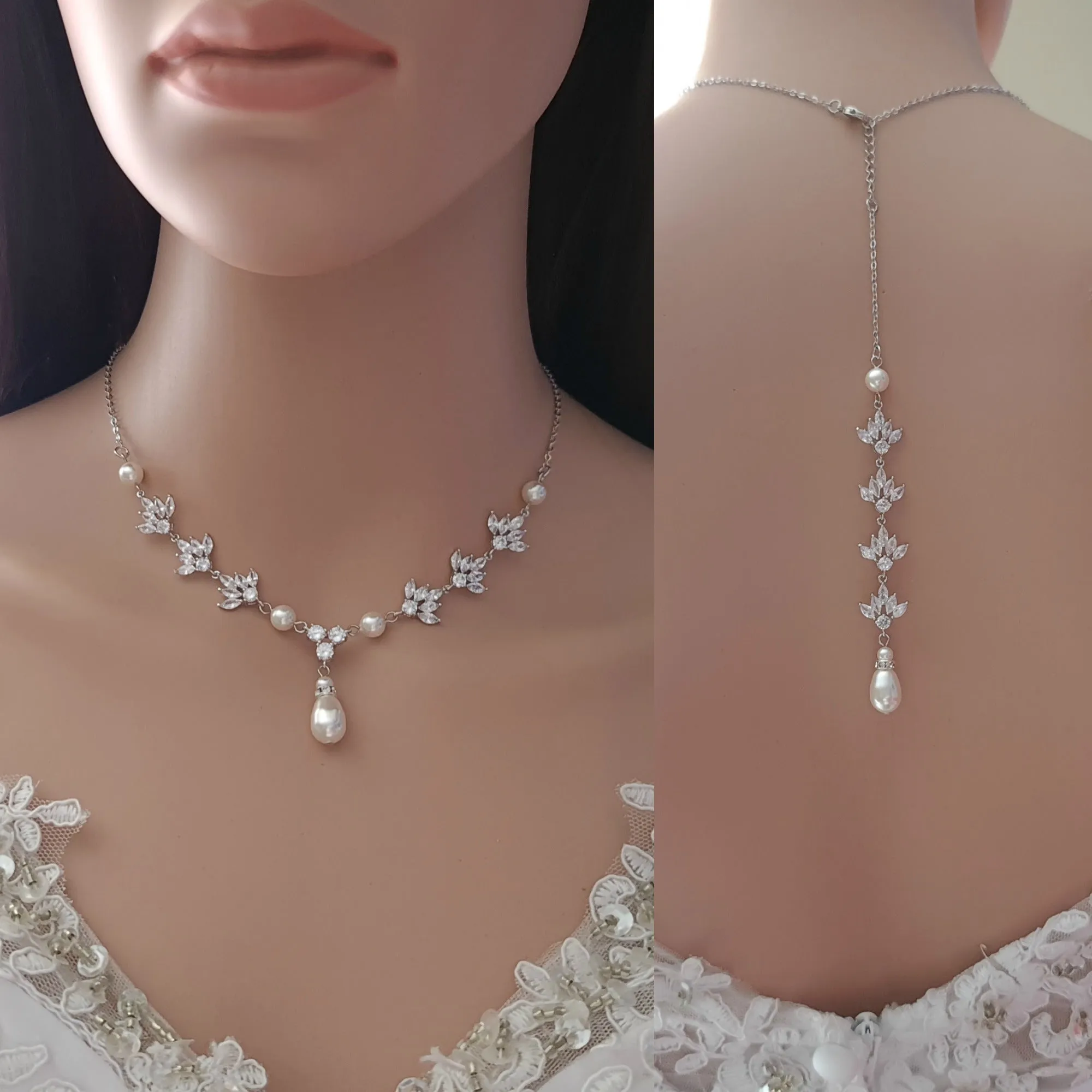 Back Jewelry for Backless Wedding Dress in Rose Gold Silver Gold-Rosa