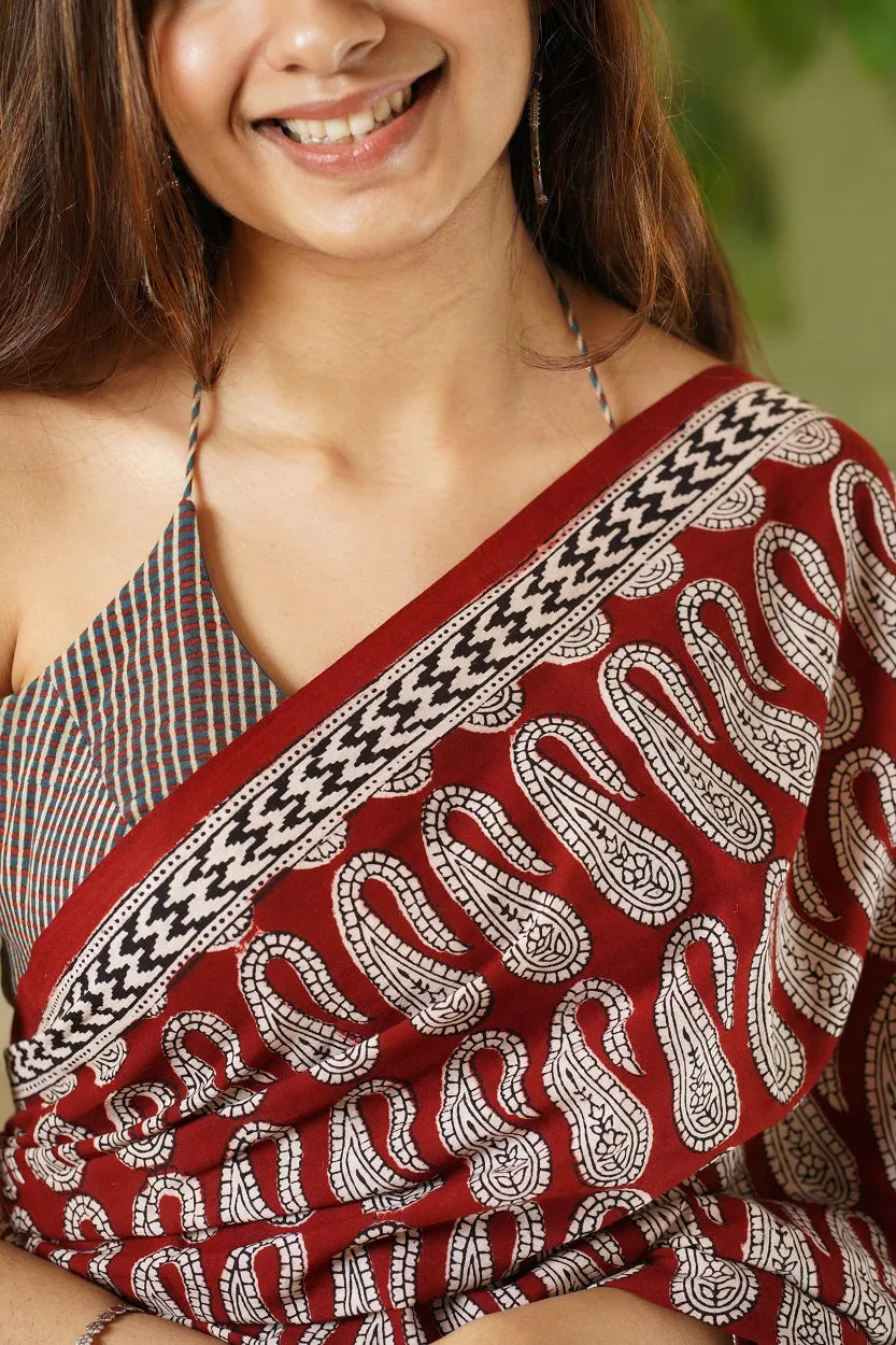 Bagh Hand Block Printed Cotton Saree