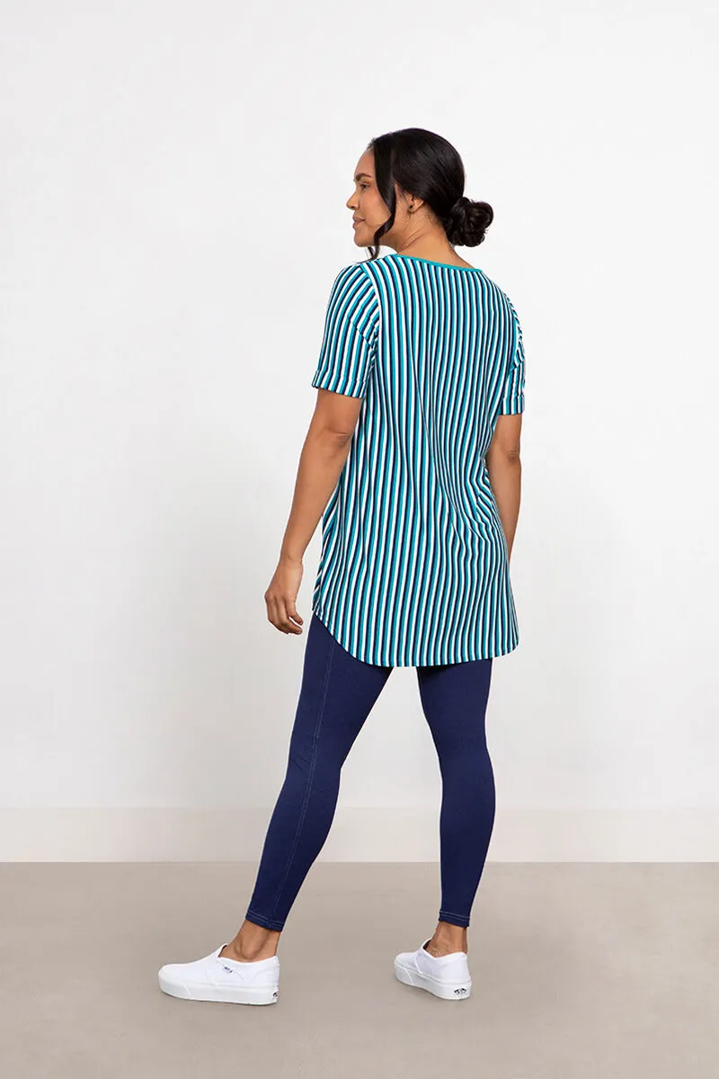 Bamboo T-Shirt Pocket Tunic | Blue Multi