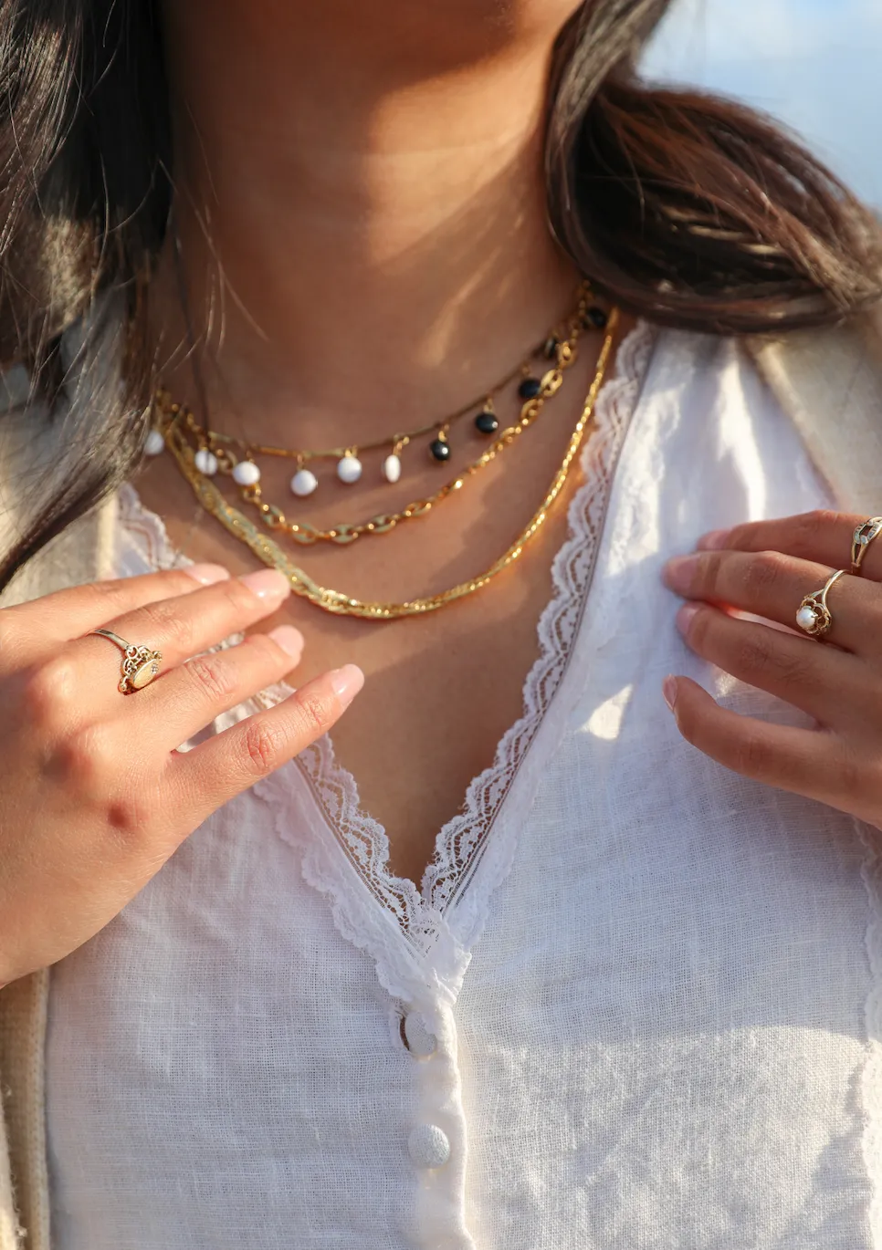 Black & White Cookie Fringe Choker