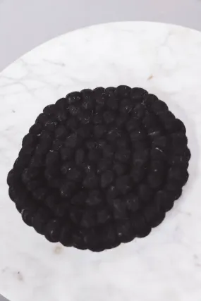 Black Felted Round Trivet