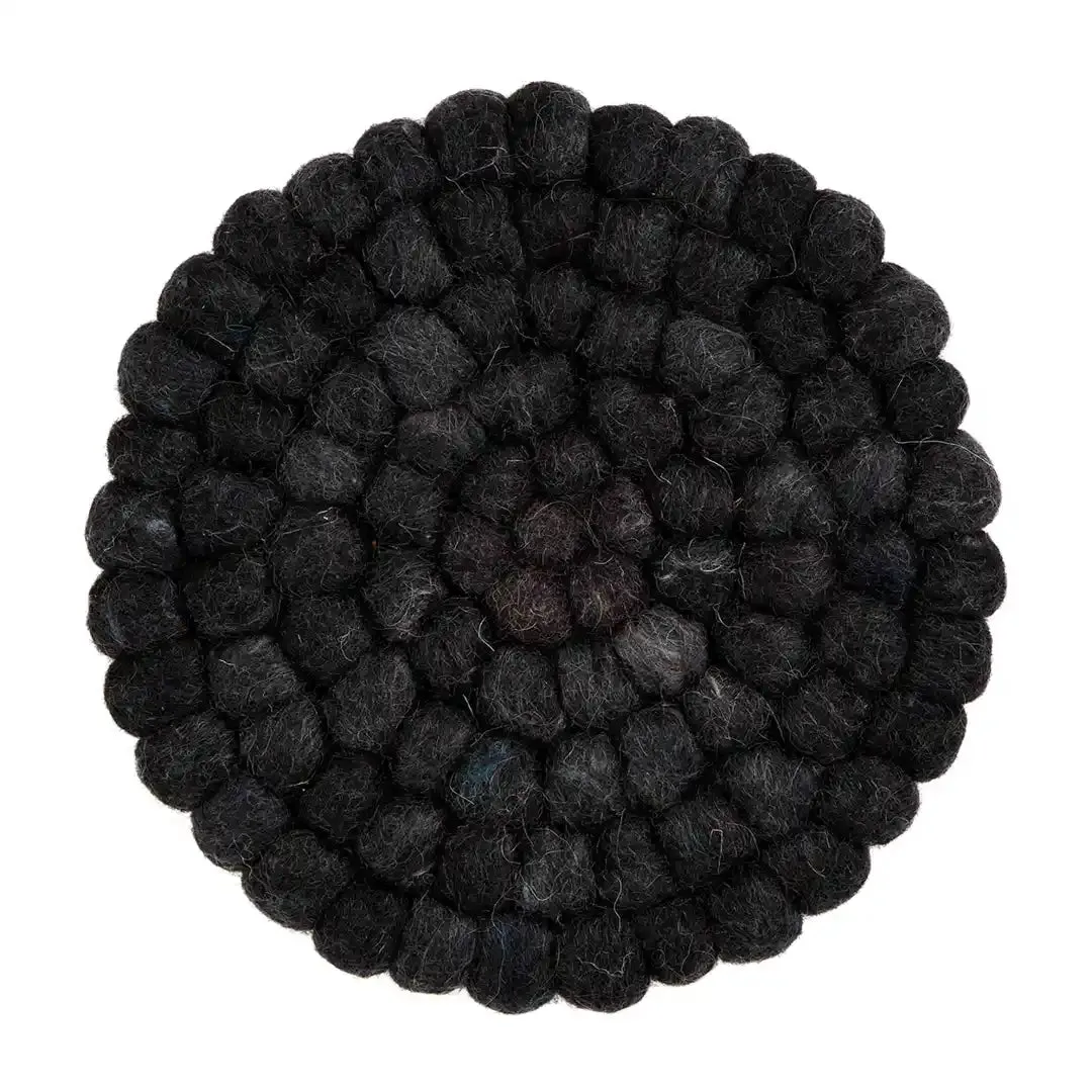 Black Felted Round Trivet