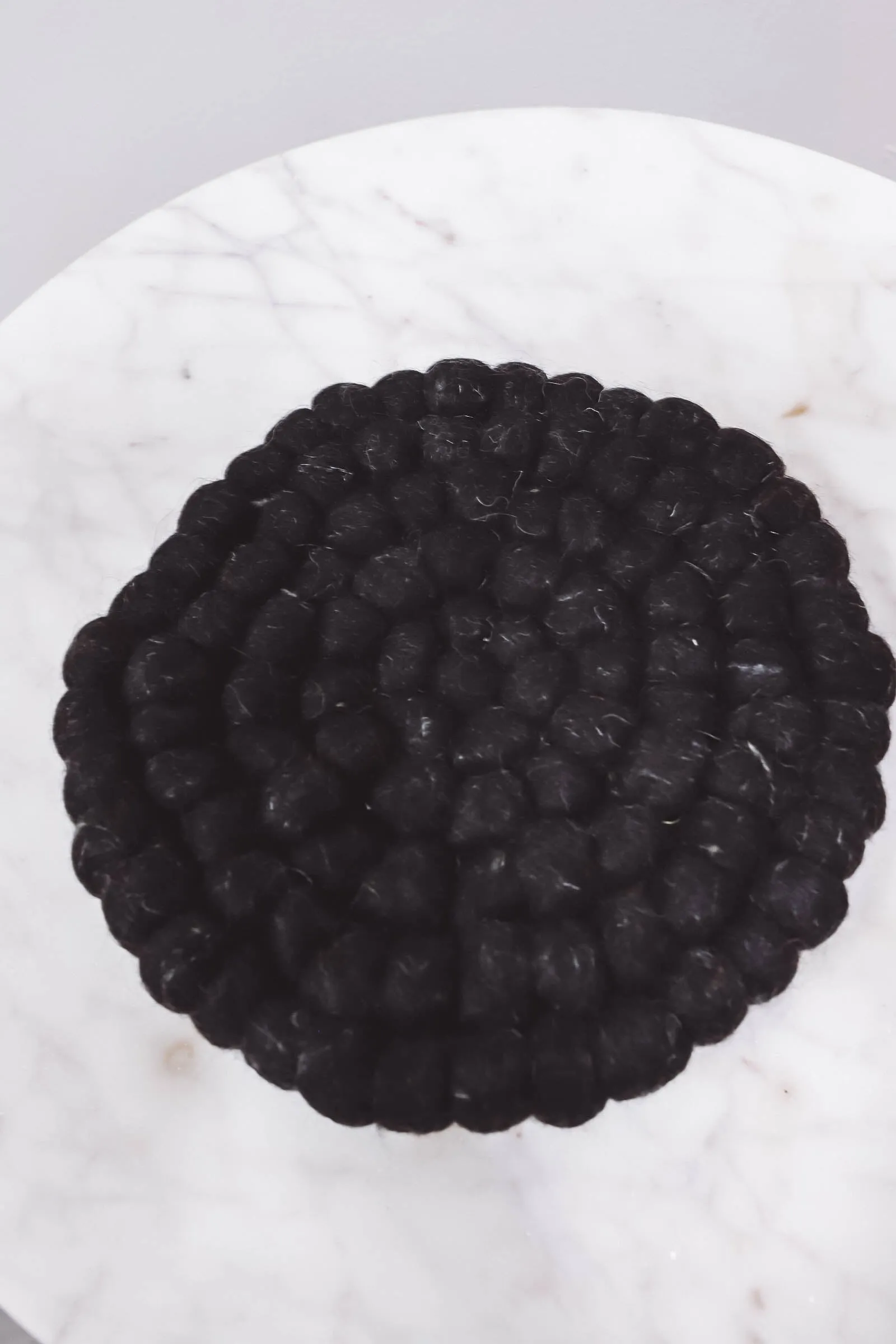 Black Felted Round Trivet