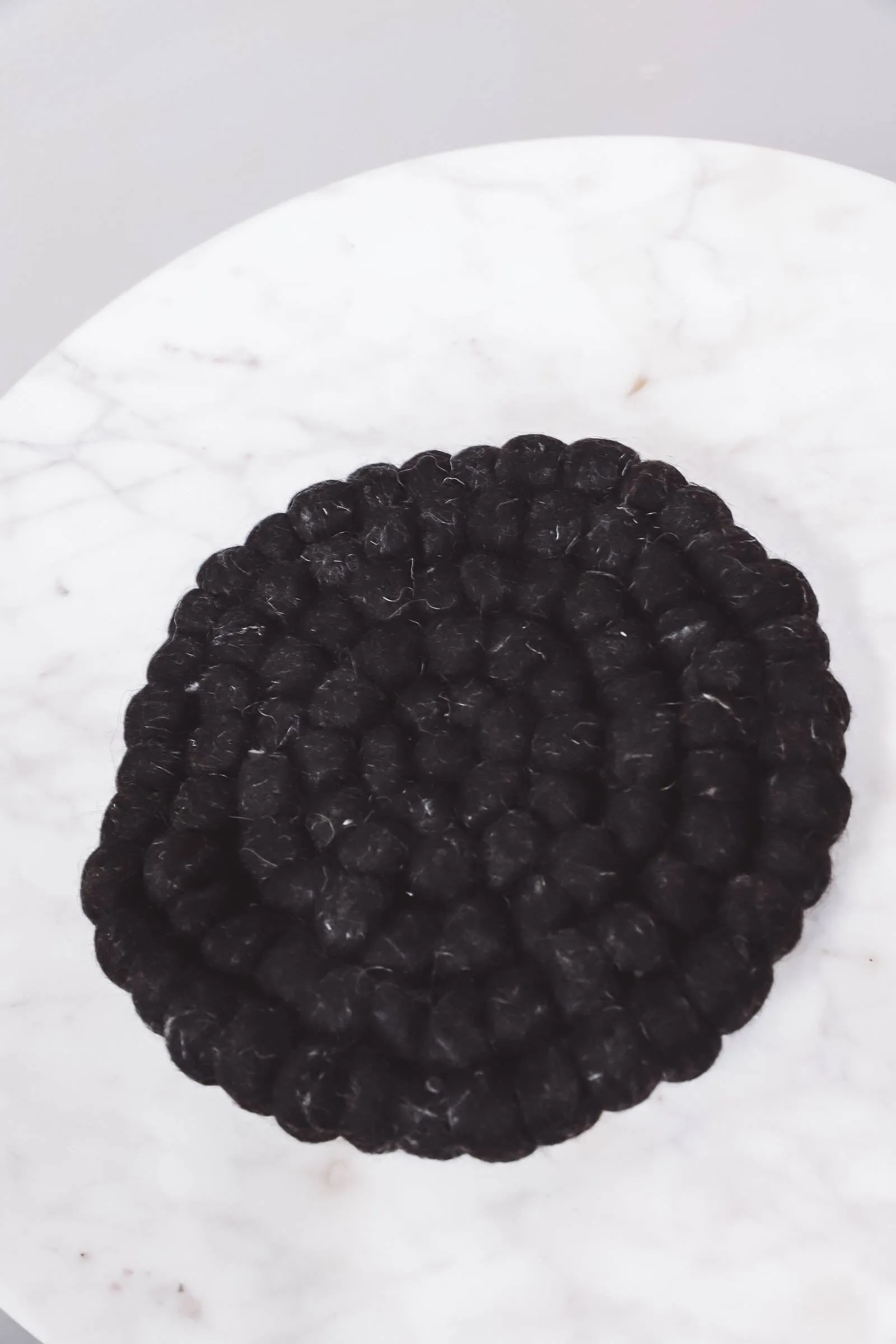 Black Felted Round Trivet