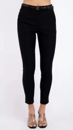 Black high waist pant with belt