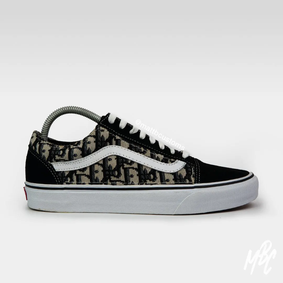 Black Oblique Monogram - Vans Old Skool | UK 7.5