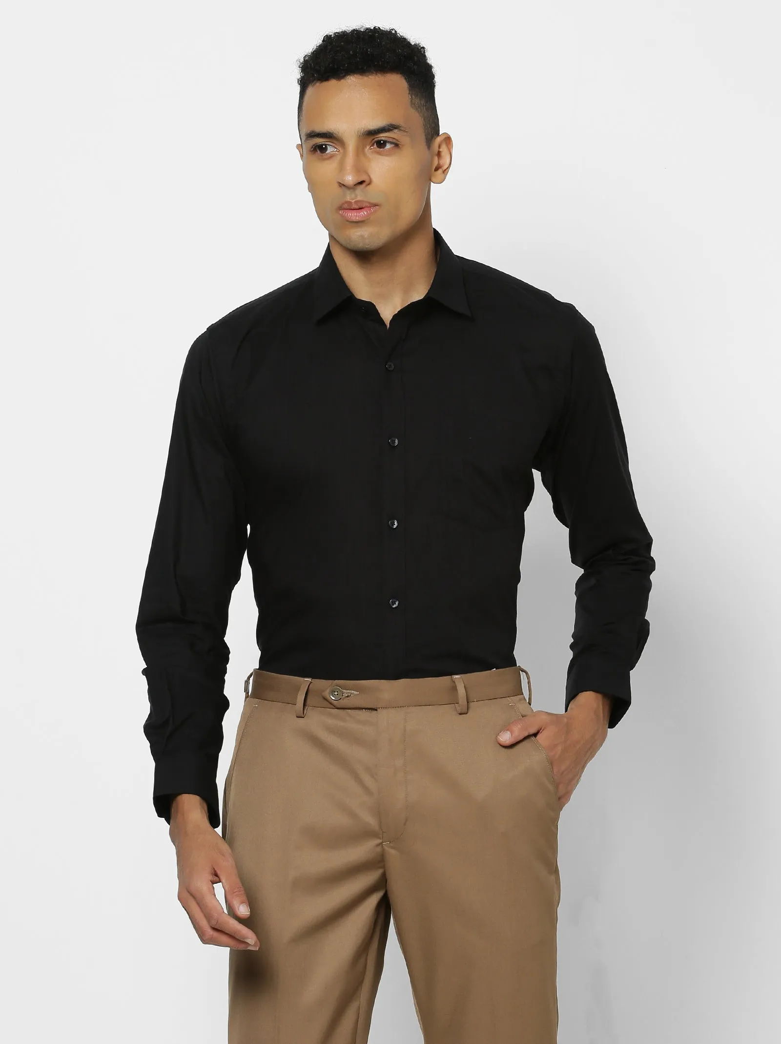 Black Solid Formal Shirt