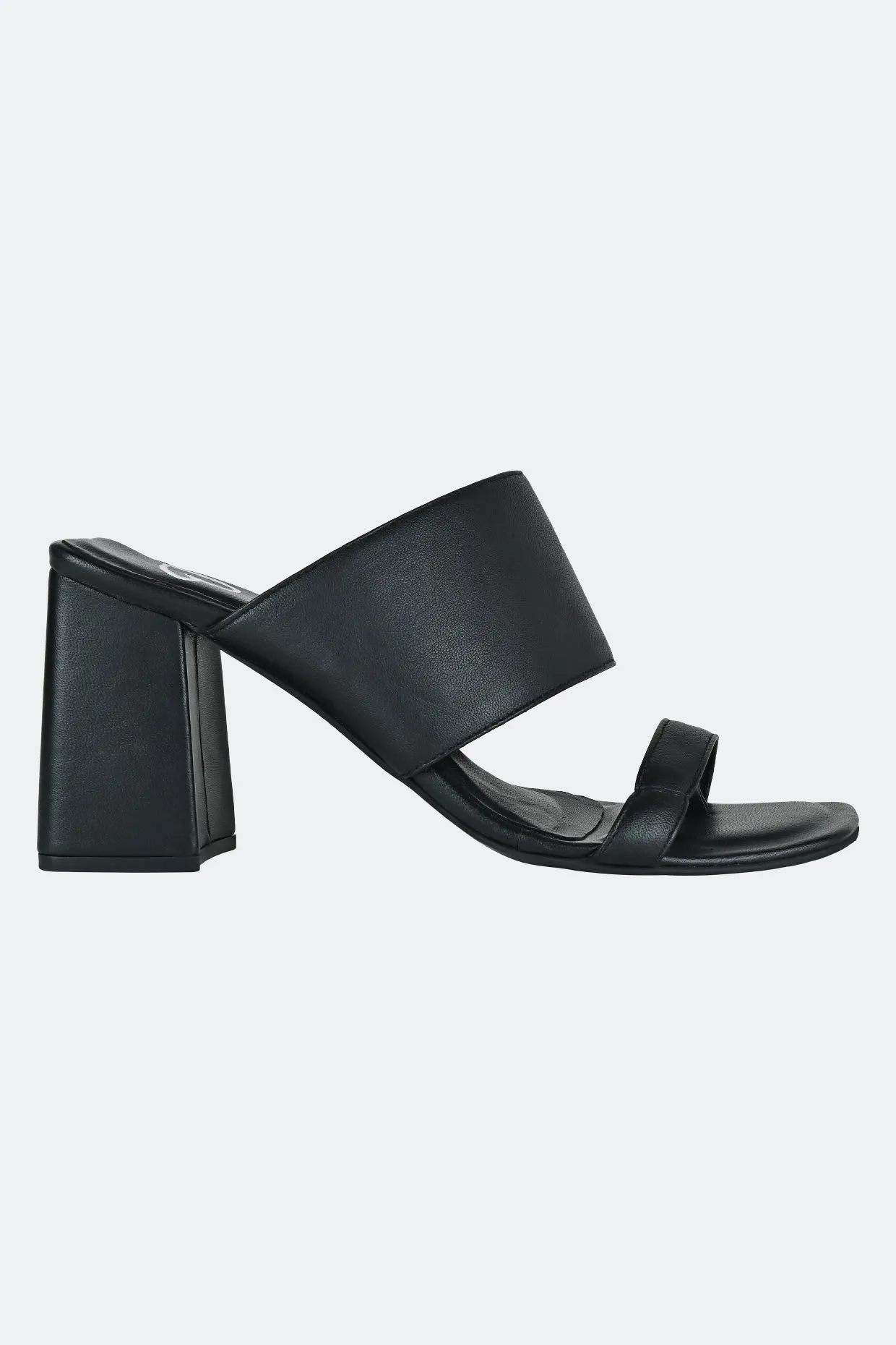 Black Two Strap Heels For Women