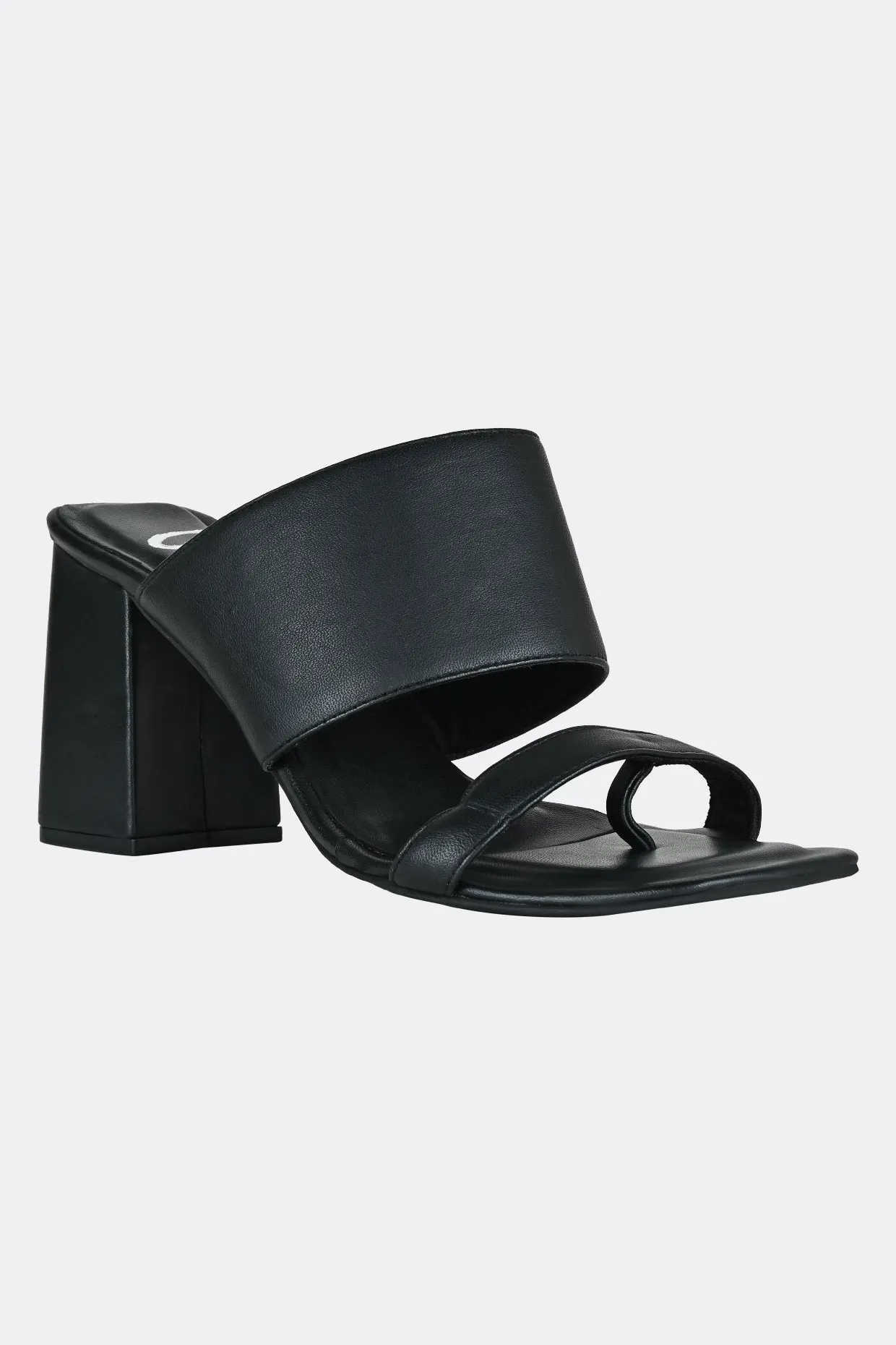 Black Two Strap Heels For Women