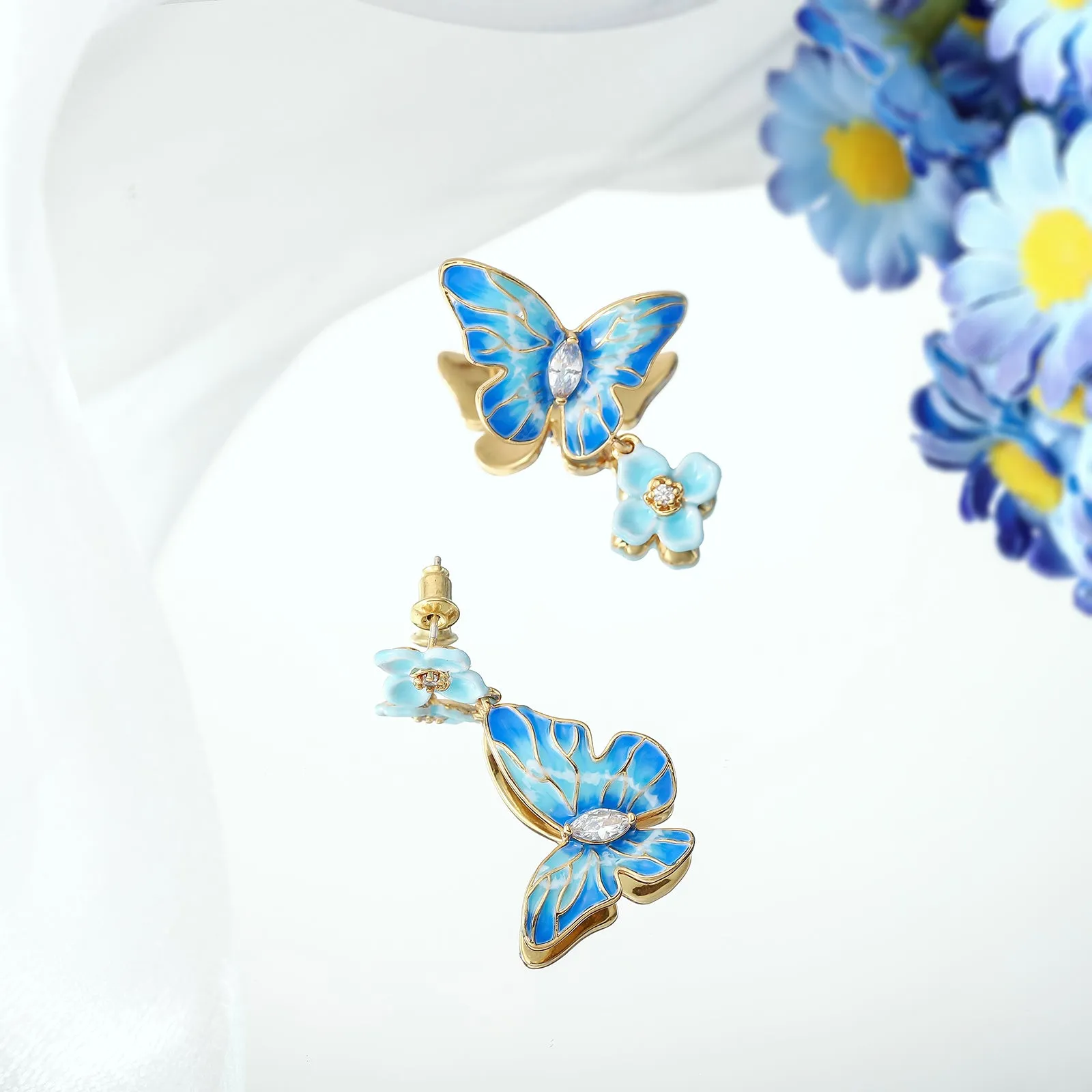 Blue Morpho Butterfly Earrings