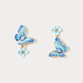 Blue Morpho Butterfly Earrings