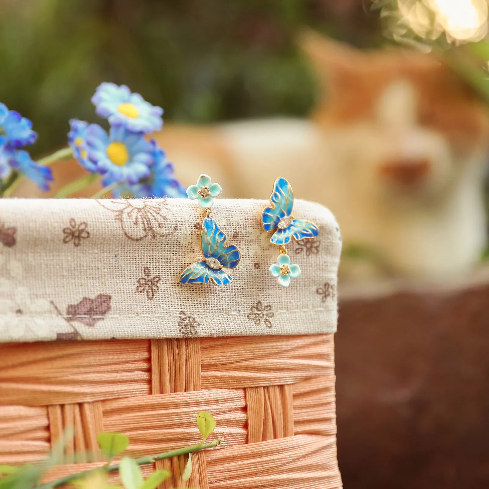 Blue Morpho Butterfly Earrings