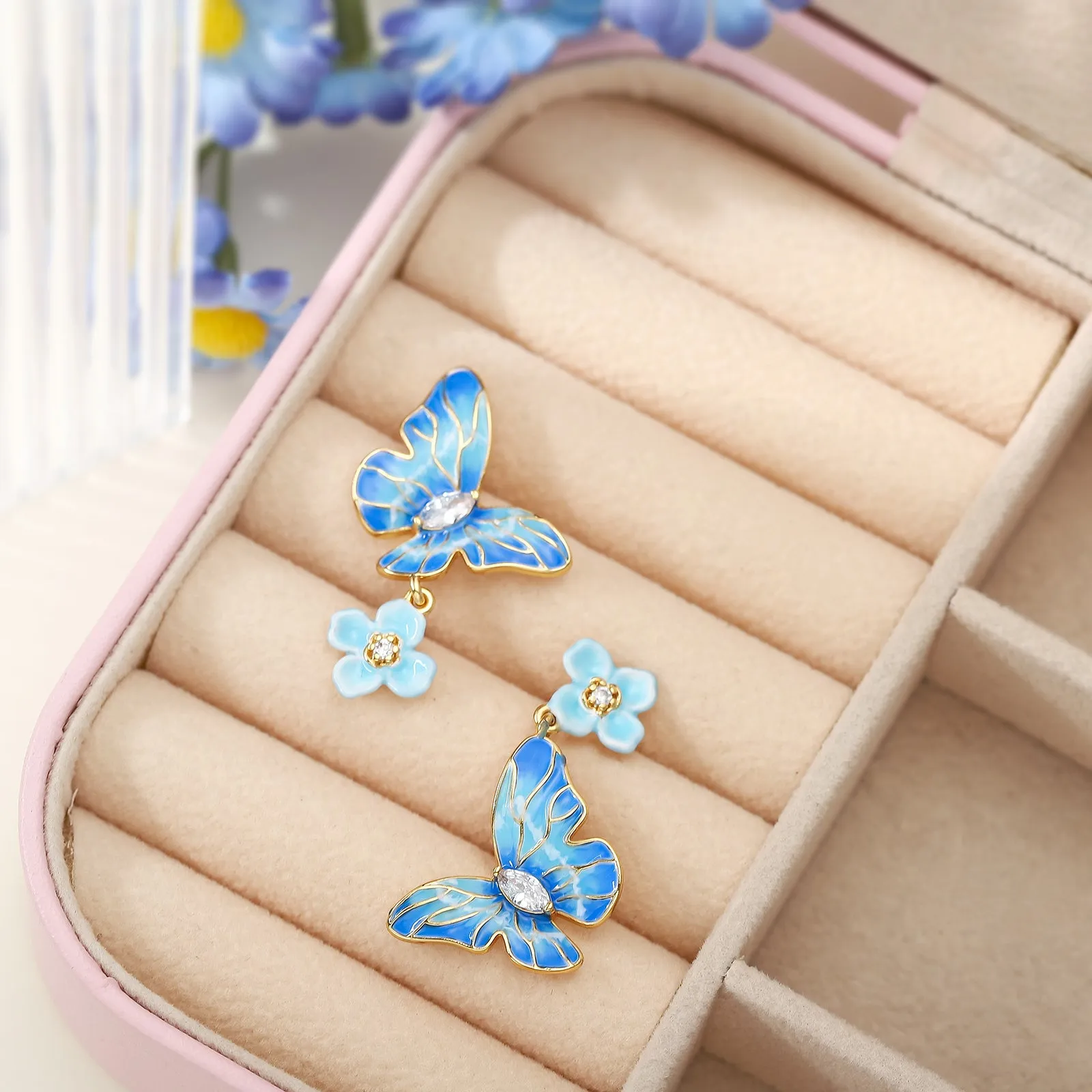 Blue Morpho Butterfly Earrings