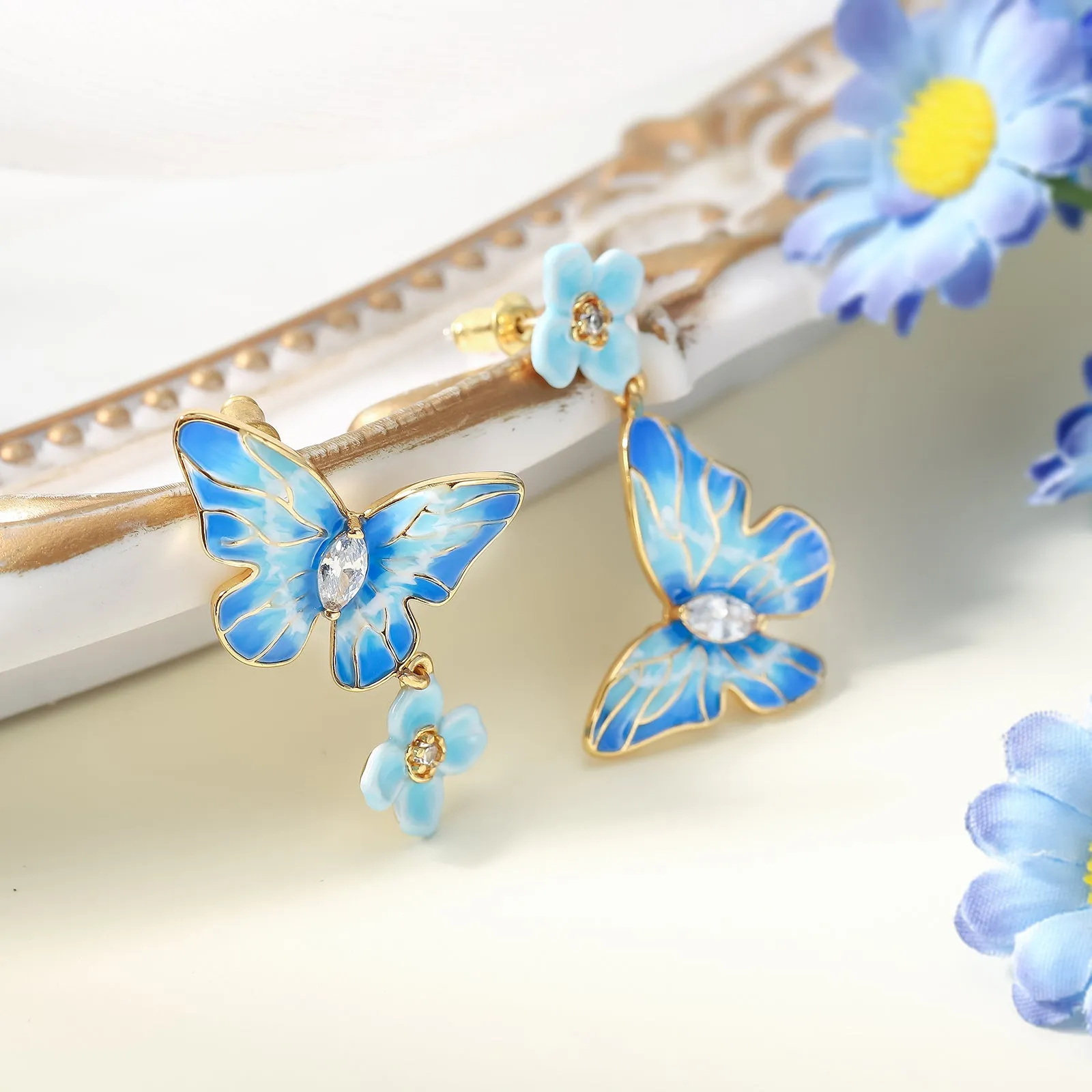 Blue Morpho Butterfly Earrings