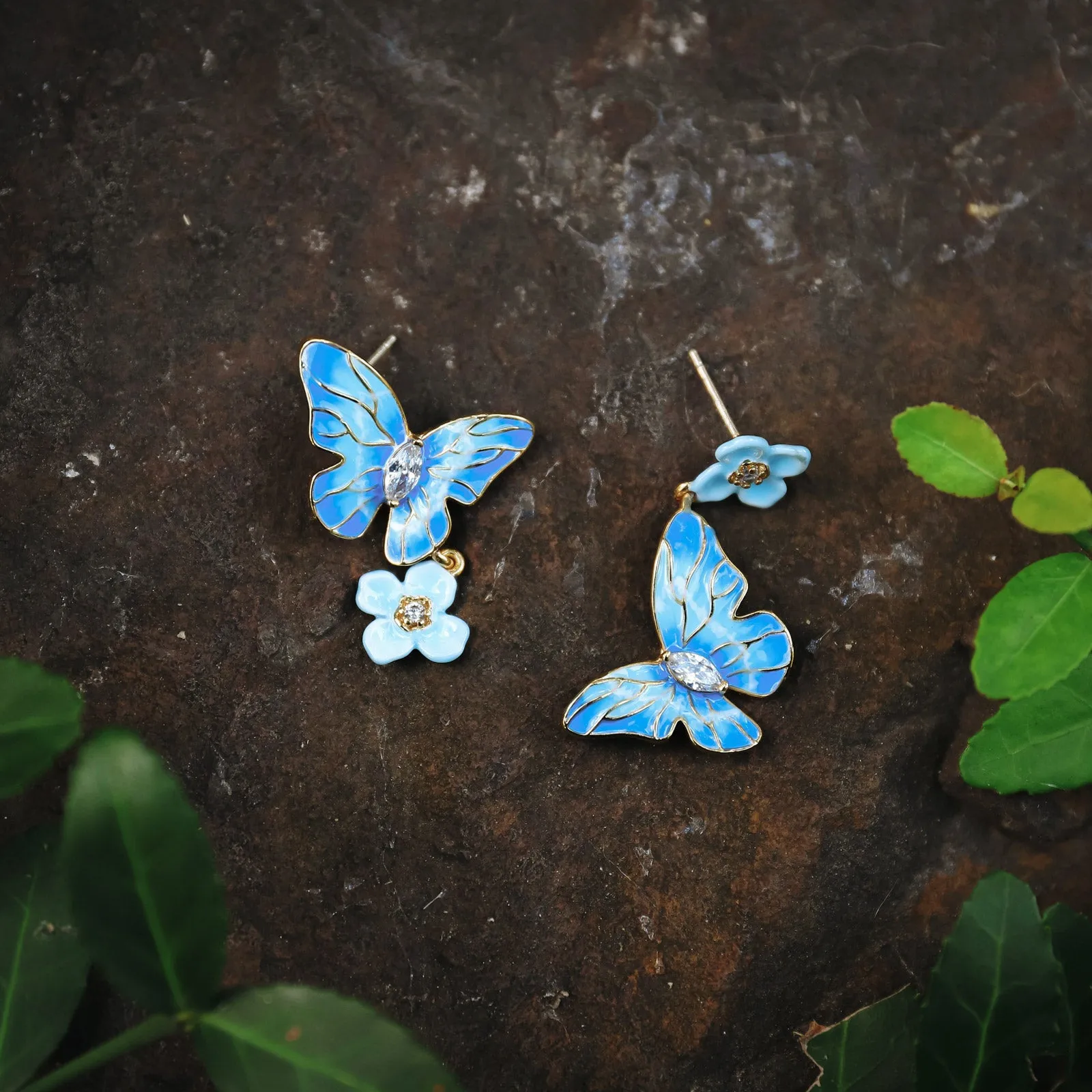 Blue Morpho Butterfly Earrings