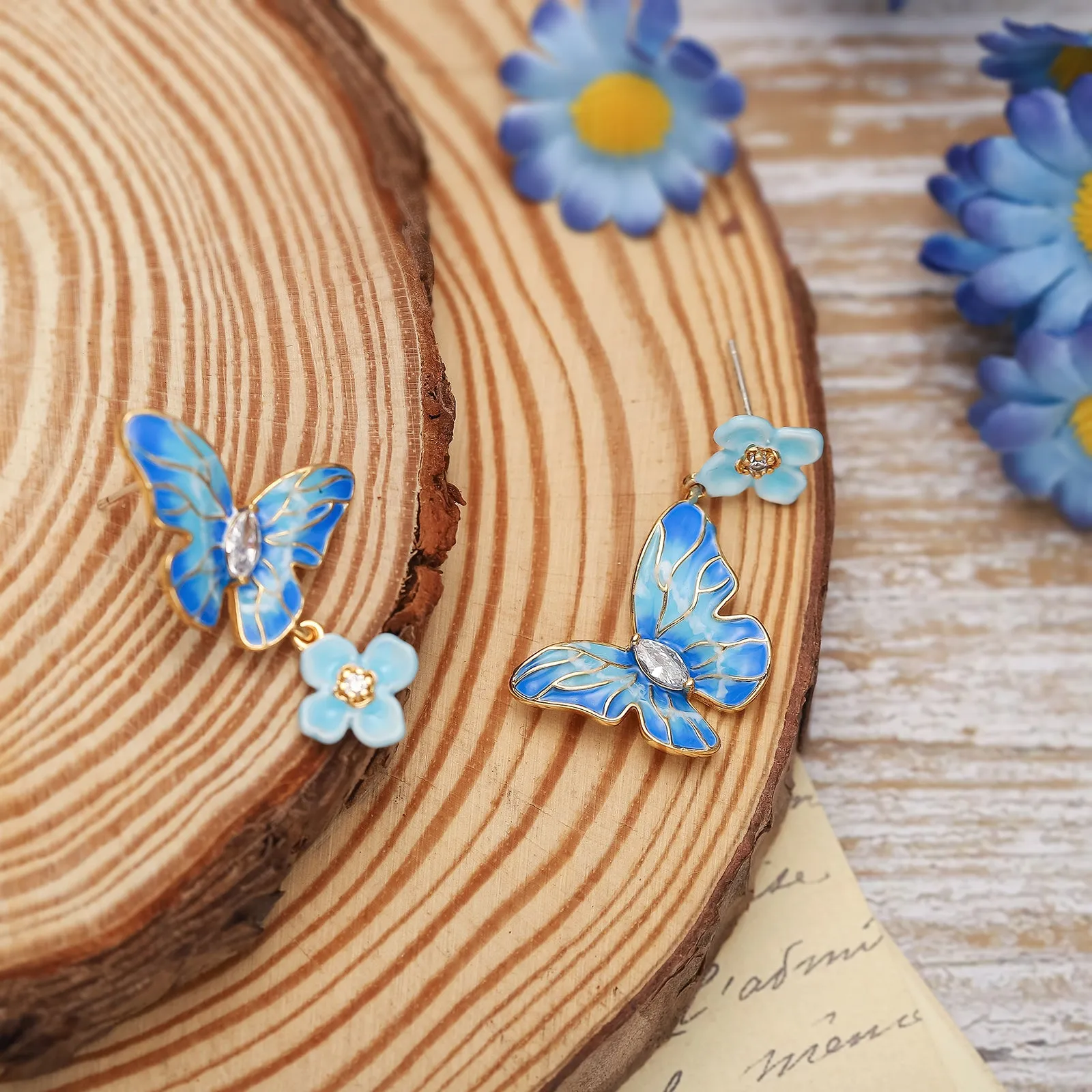 Blue Morpho Butterfly Earrings