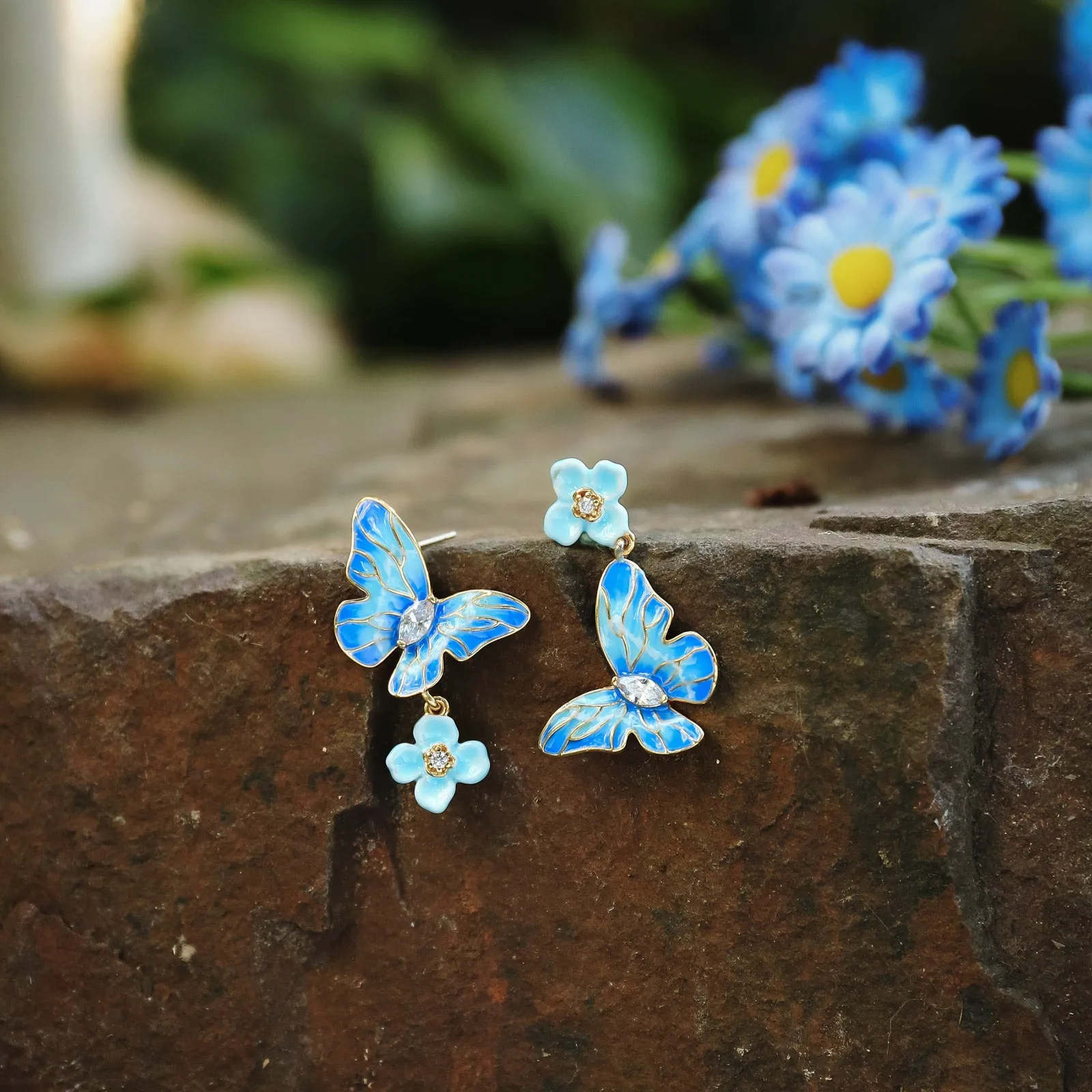 Blue Morpho Butterfly Earrings