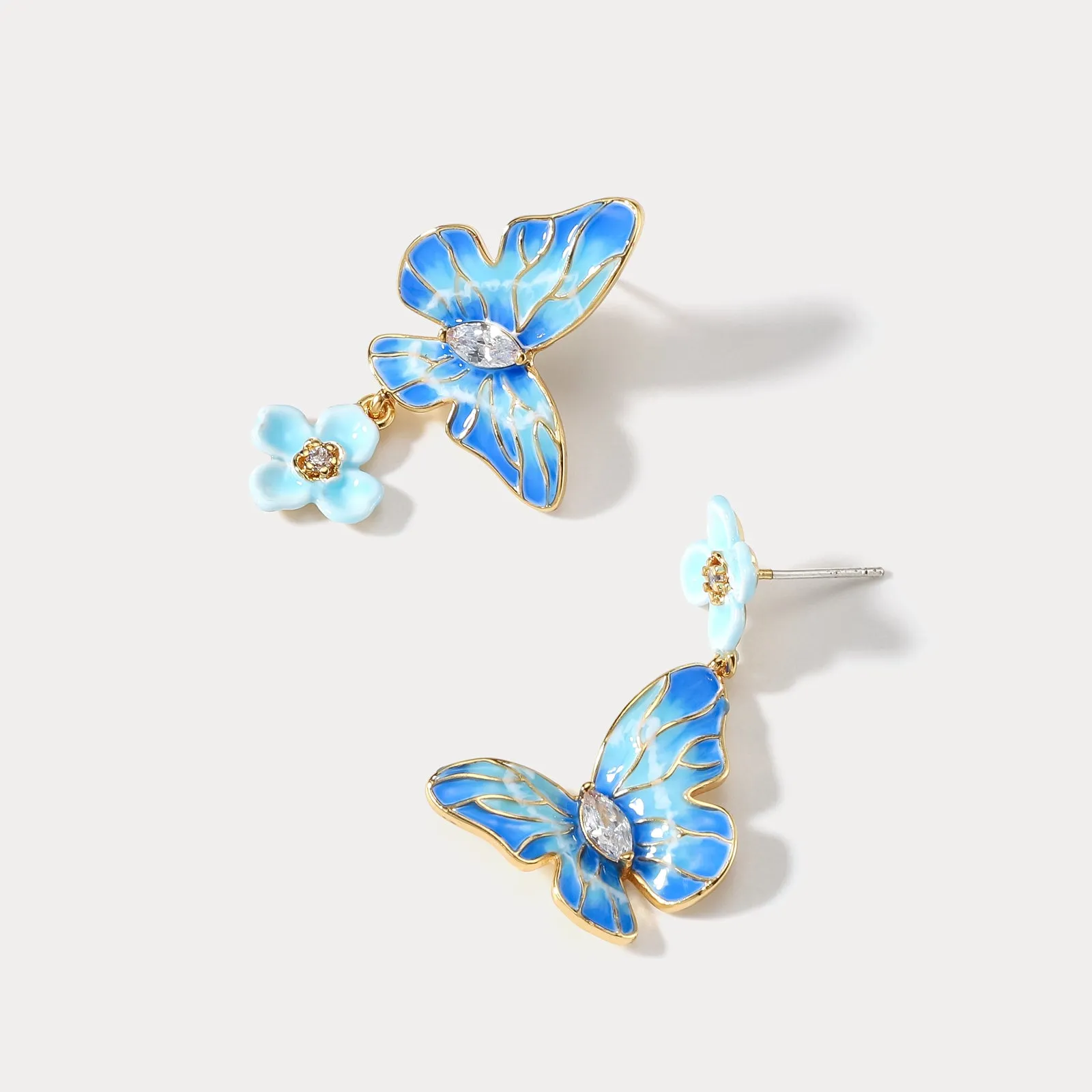 Blue Morpho Butterfly Earrings