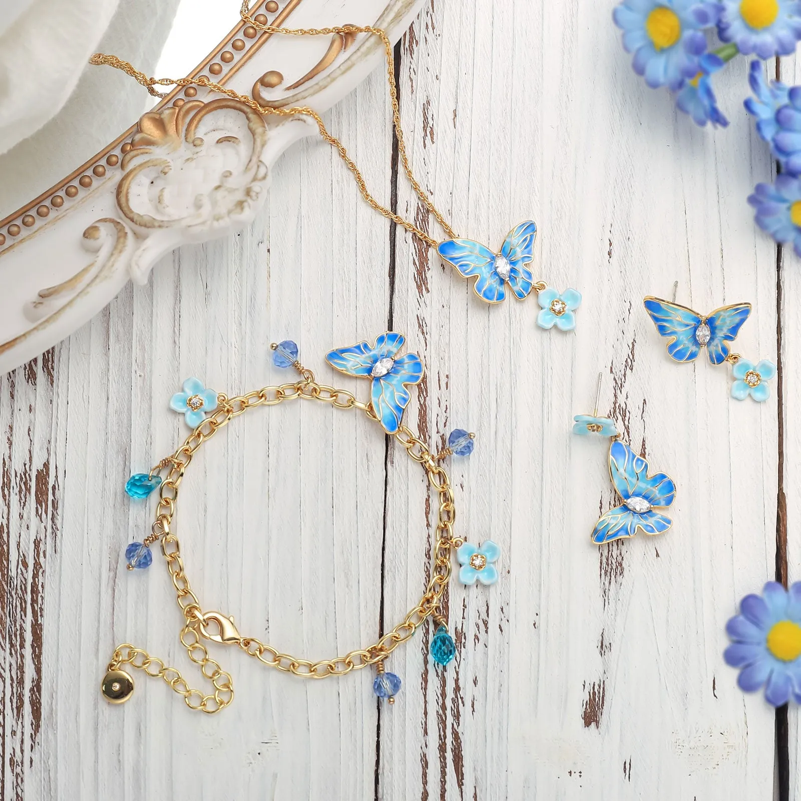 Blue Morpho Butterfly Earrings