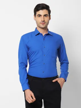 Blue Solid Formal Shirt