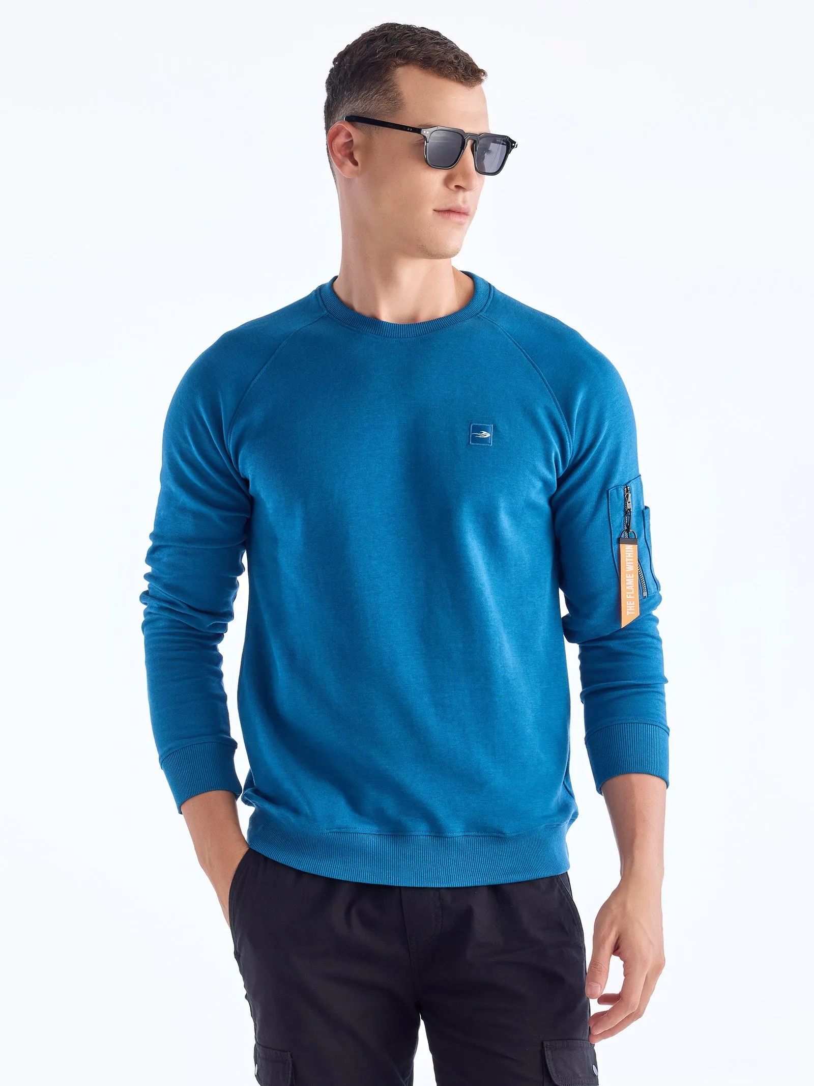 Blue Solid Sweatshirt