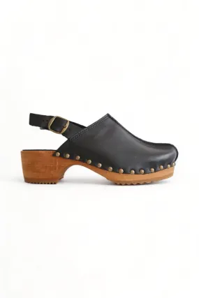 BOSABO VACHETTE NERO SABOT CLOG BLACK