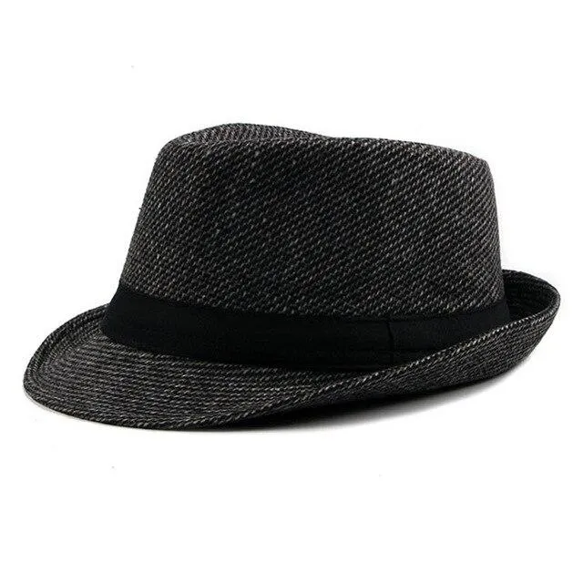 British Style Classic Wool Trilby Hat with Black Hatband