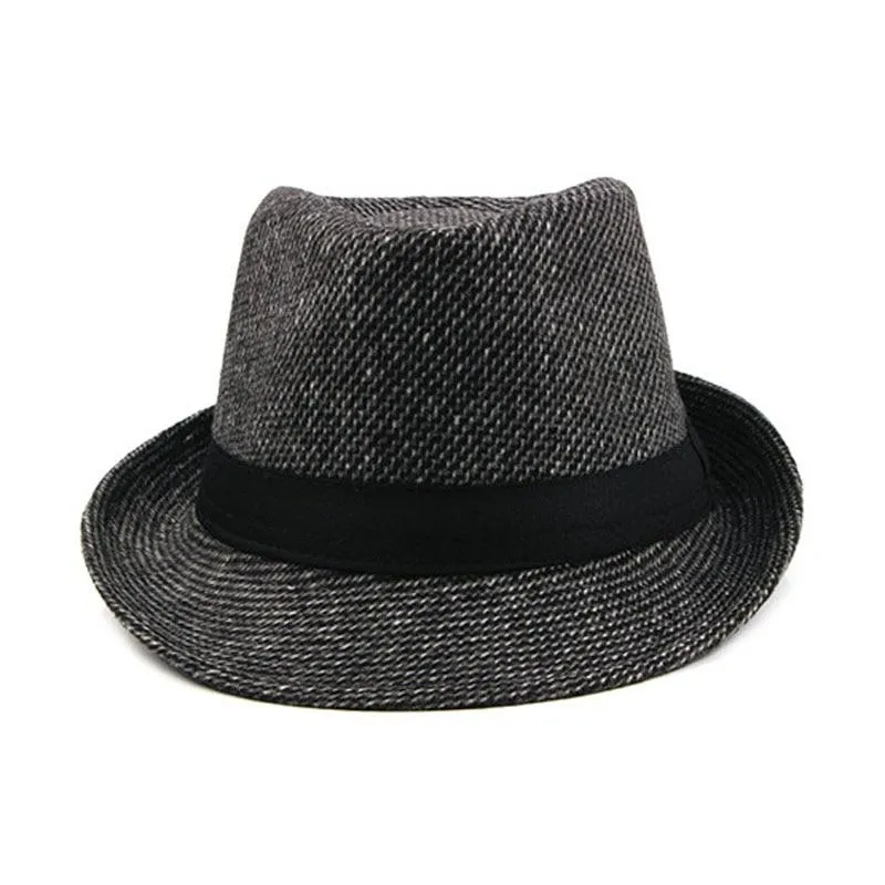 British Style Classic Wool Trilby Hat with Black Hatband