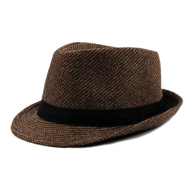 British Style Classic Wool Trilby Hat with Black Hatband