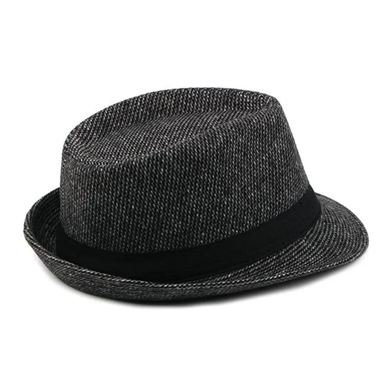 British Style Classic Wool Trilby Hat with Black Hatband