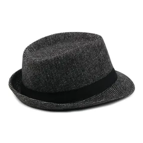 British Style Classic Wool Trilby Hat with Black Hatband