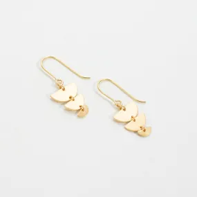 Brushed Gold Vermeil Descending Half Circles Earrings