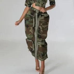 Camouflage Cargo Skirt