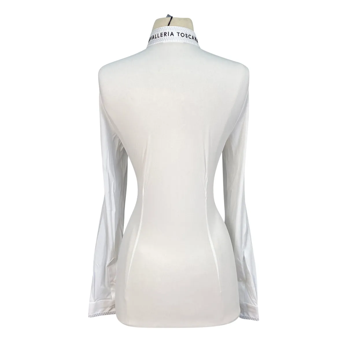 Cavalleria Toscana L/S Jersey 'Elegant Embroidery' Competition Shirt in White - Women's Small