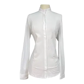 Cavalleria Toscana L/S Jersey 'Elegant Embroidery' Competition Shirt in White - Women's Small